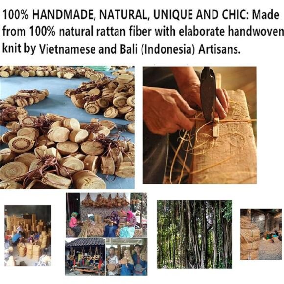 Summer Straw Beach Bag - Woven Wicker Basket Vacation Purse - Picture 13 of 14